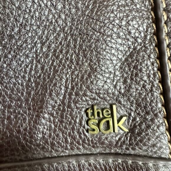 The Sak Brown Genuine Leather Iris Crossbody Satchel Bag - Picture 4 of 12